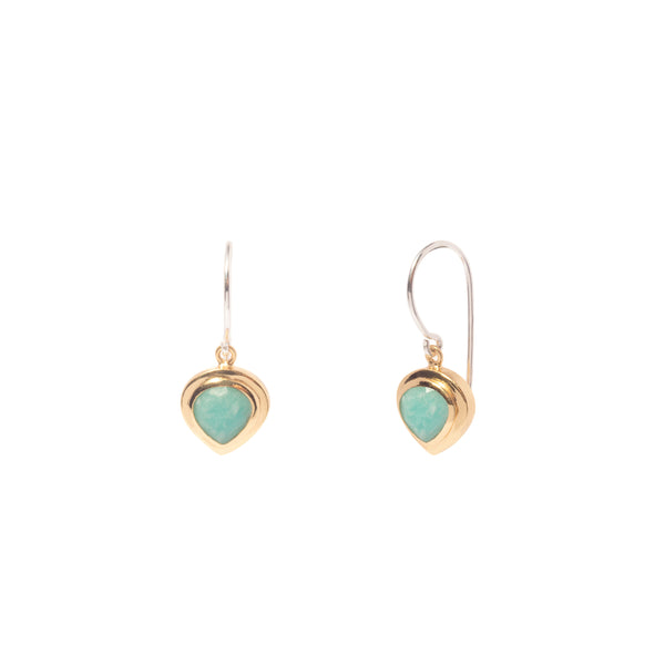 Suda semi-precious two tone earrings