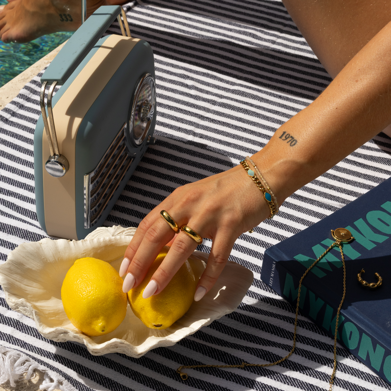 Santorini evil eye bracelet- waterproof