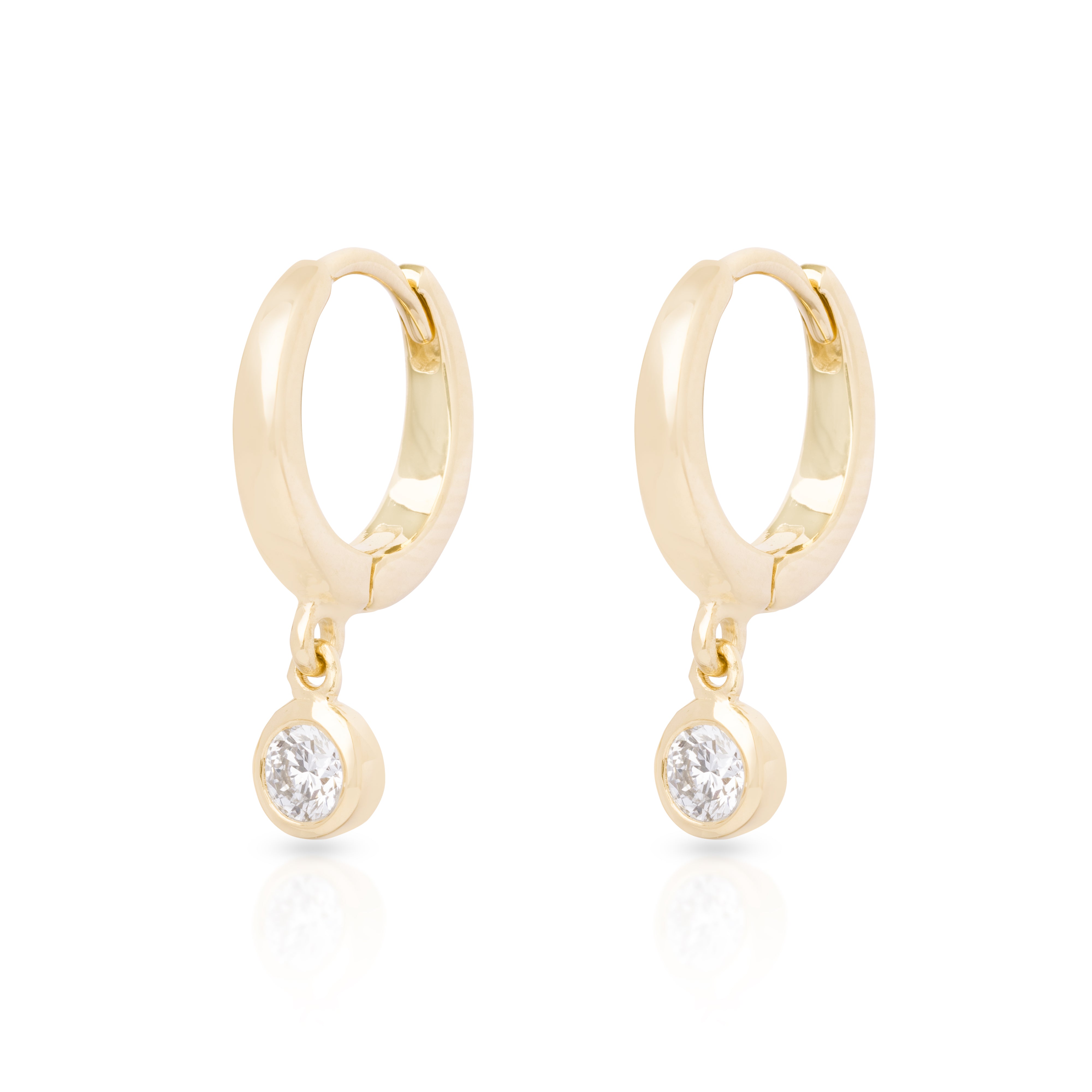 Fiora lab diamond drop huggies 10k gold | MEZI