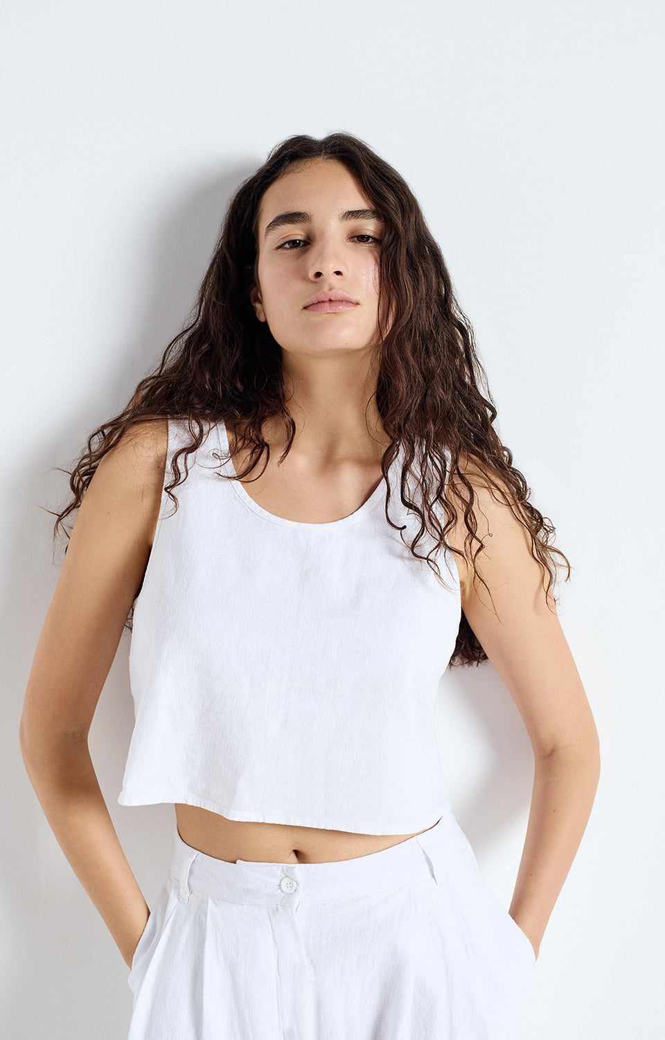 American Vintage AV LE VESTIAIRE TOY07AE25 TOP COURT SM COL ROND | COCONUT