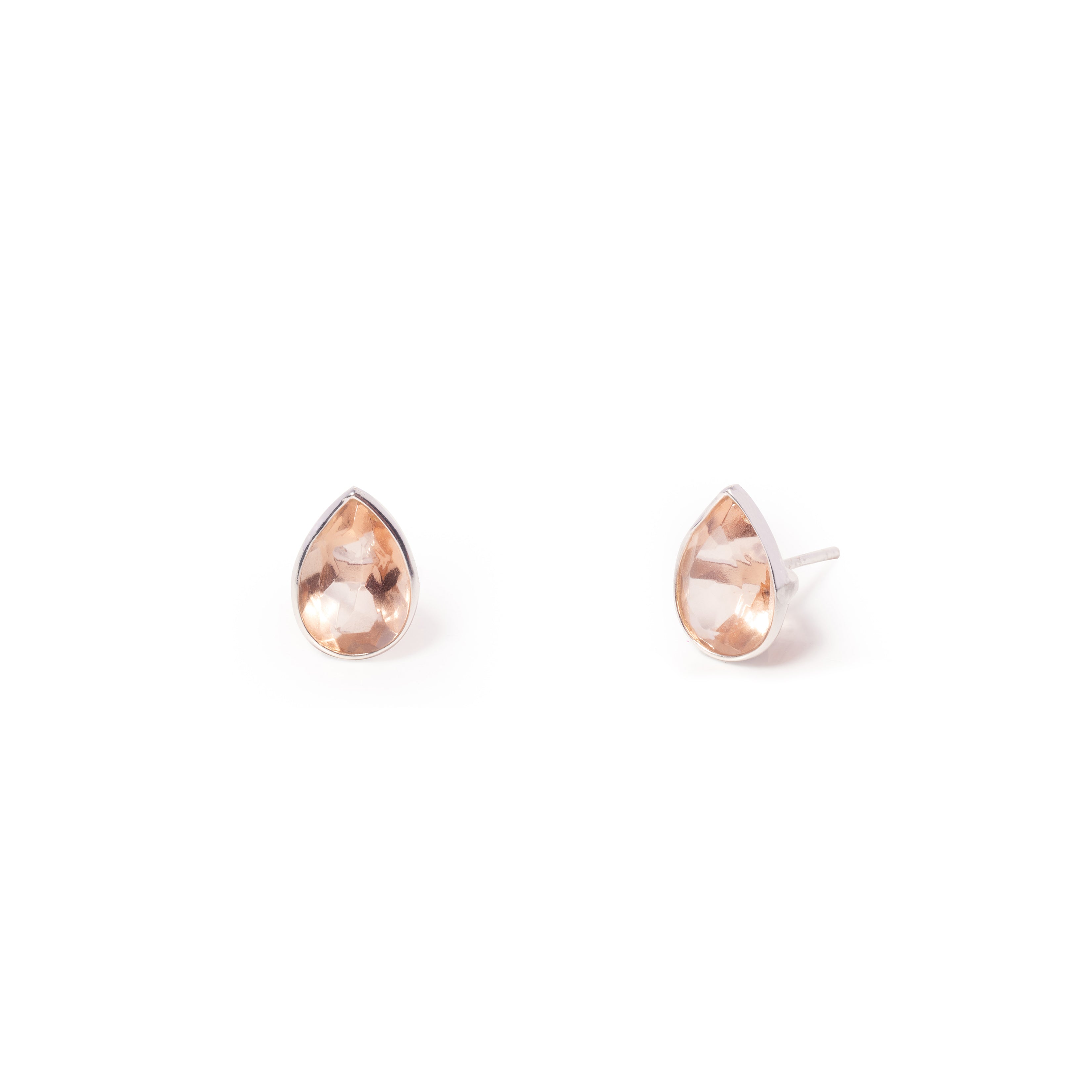 Gold Tera Natural Stone Tear Drop Studs - Jewellery | Mezi  | MEZI