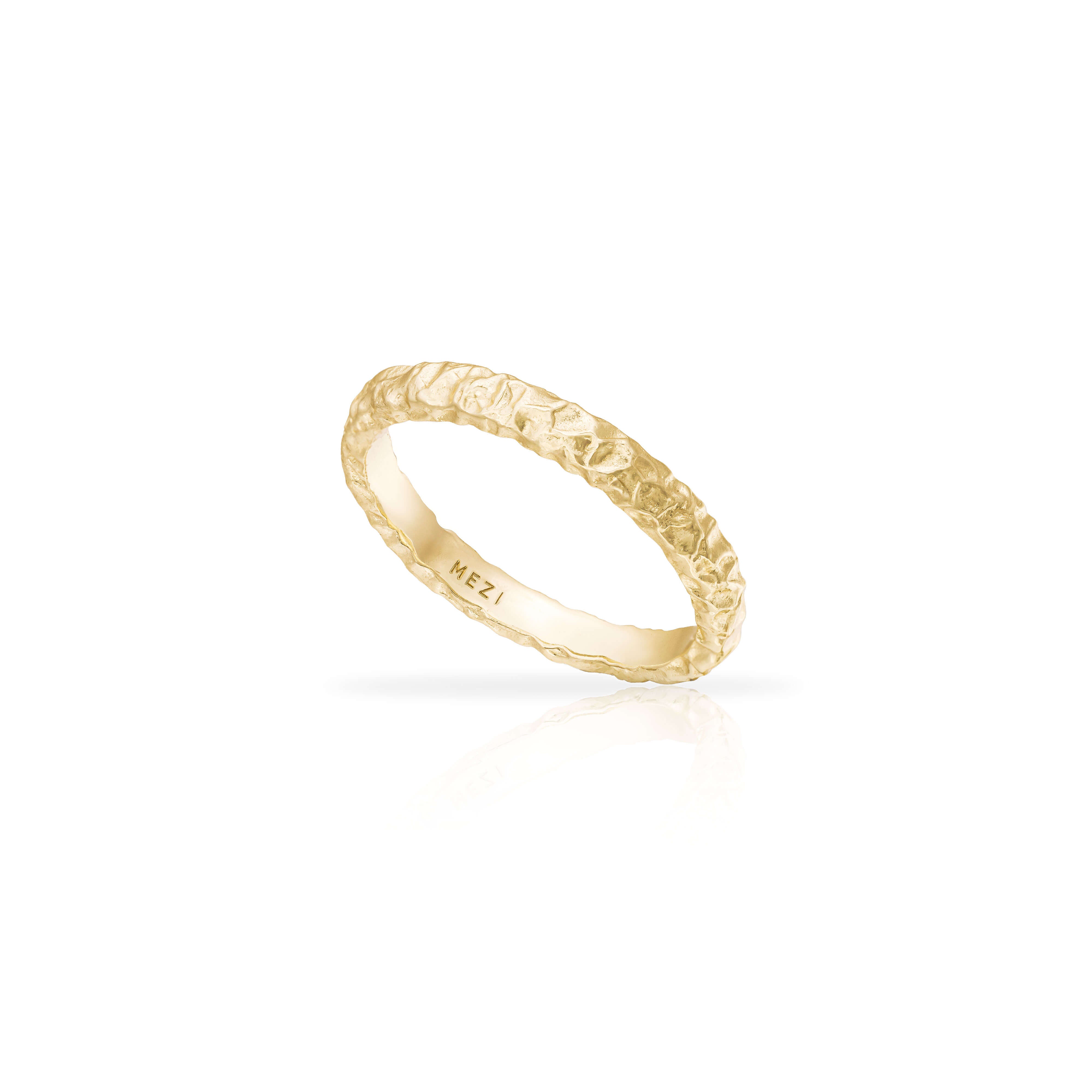 Lena textured gold ring