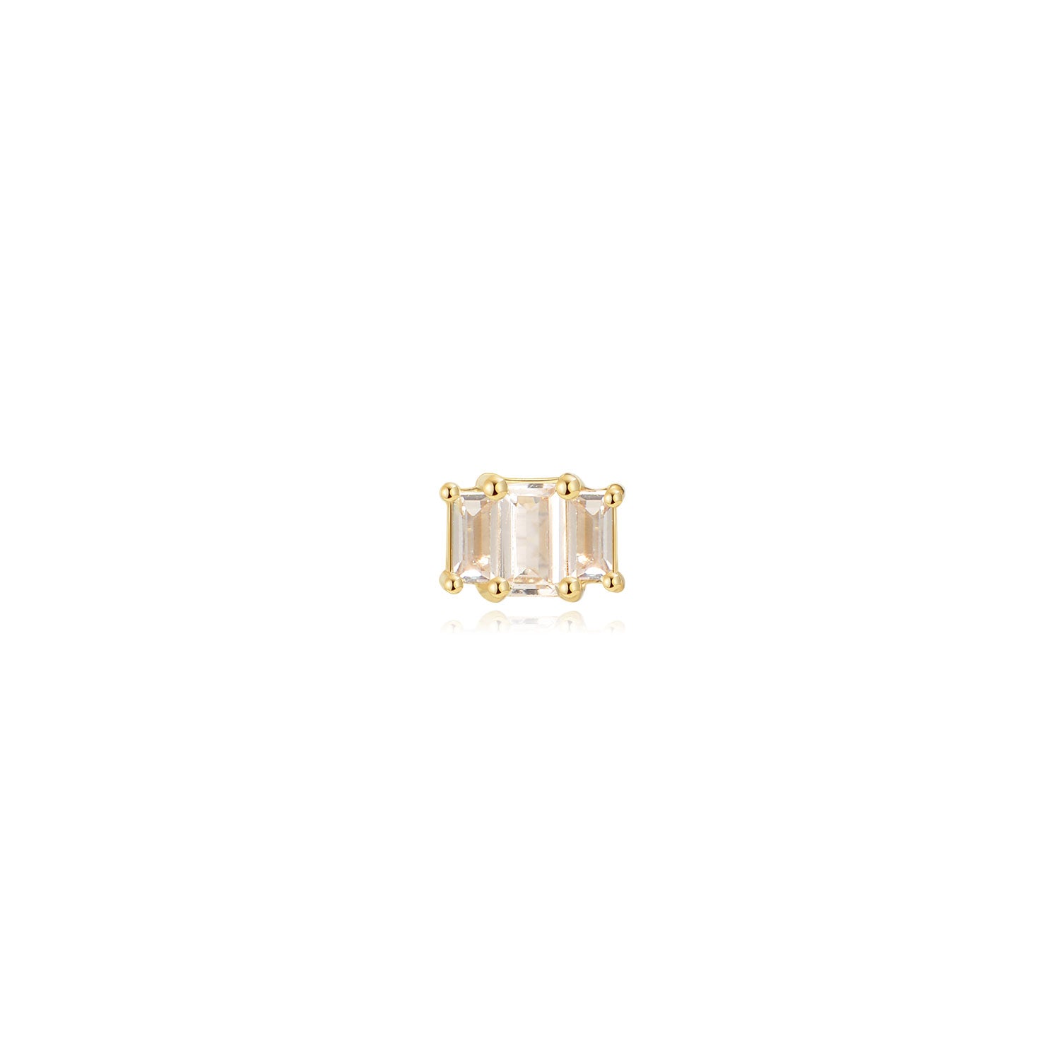 Vanya Moissanite Labret Earring – 14K Solid Gold Flat Back