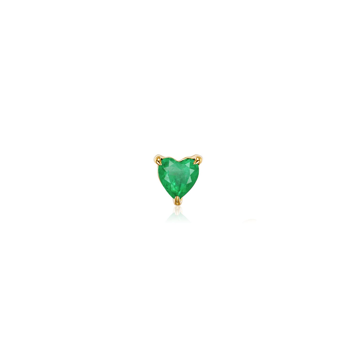Vela Chalcedony Heart Labret Earring – 14K Solid Gold Flat Back