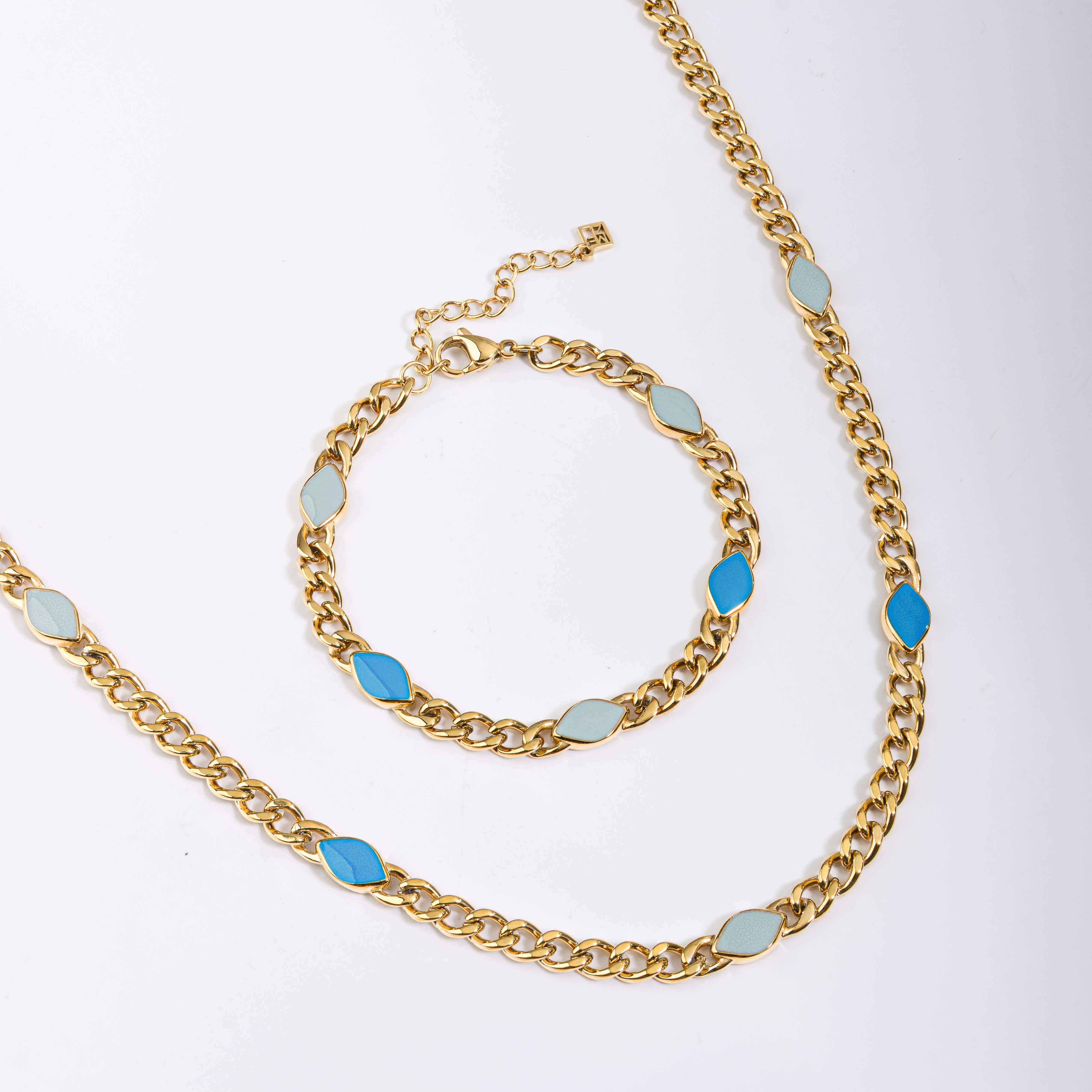 Santorini evil eye set | waterproof