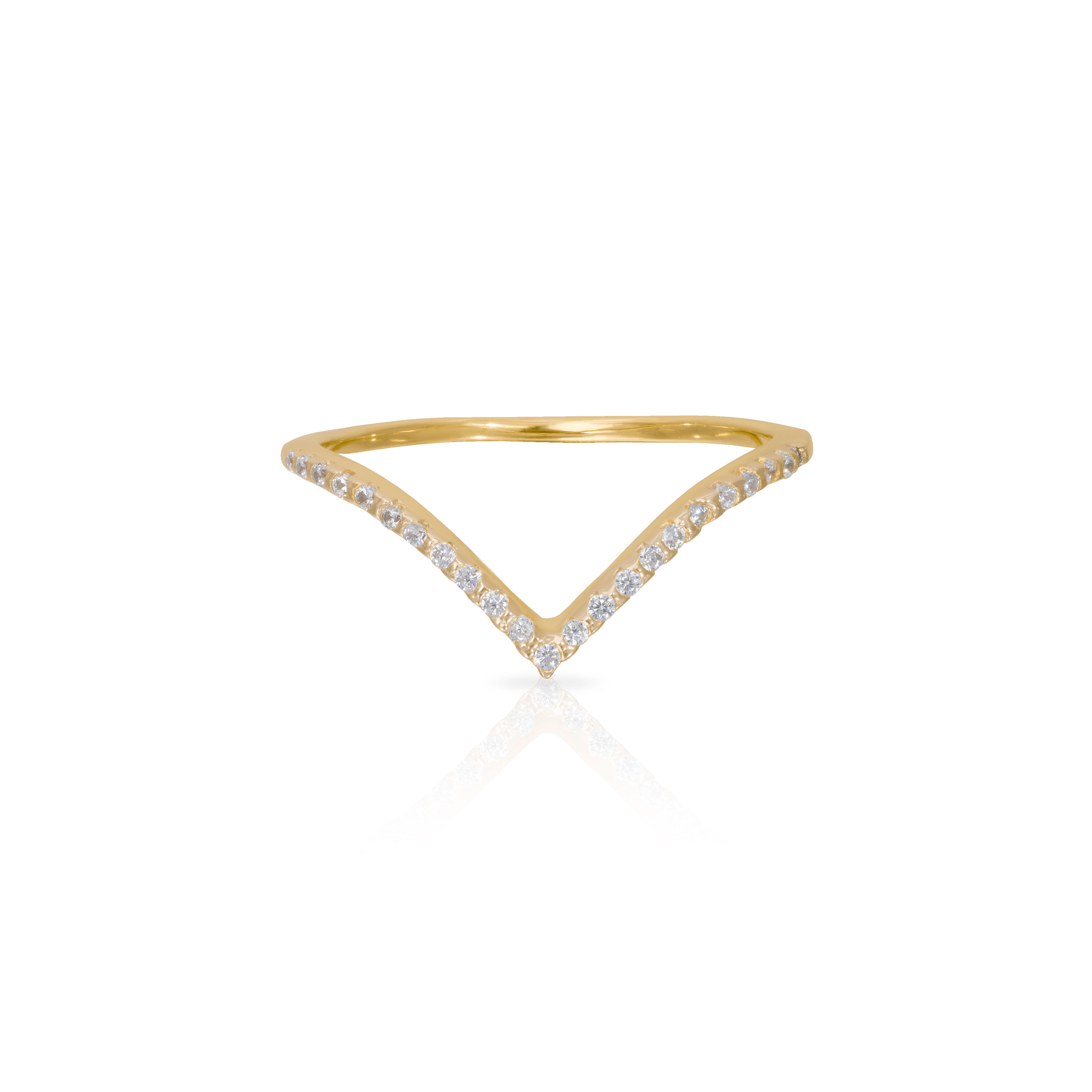 Milana wishbone cubic zirconia ring