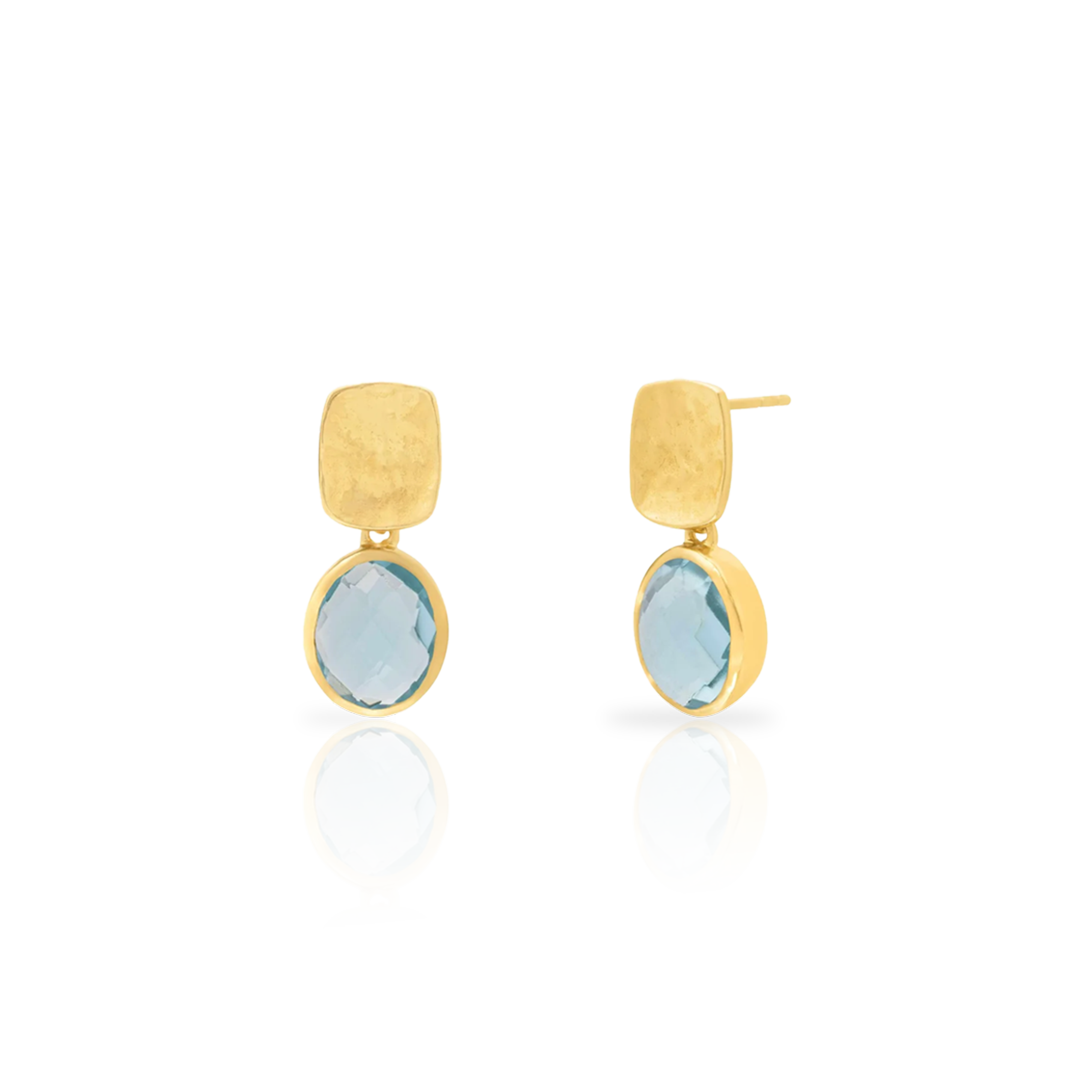 Zenia semi-precious sterling silver gold plated earrings