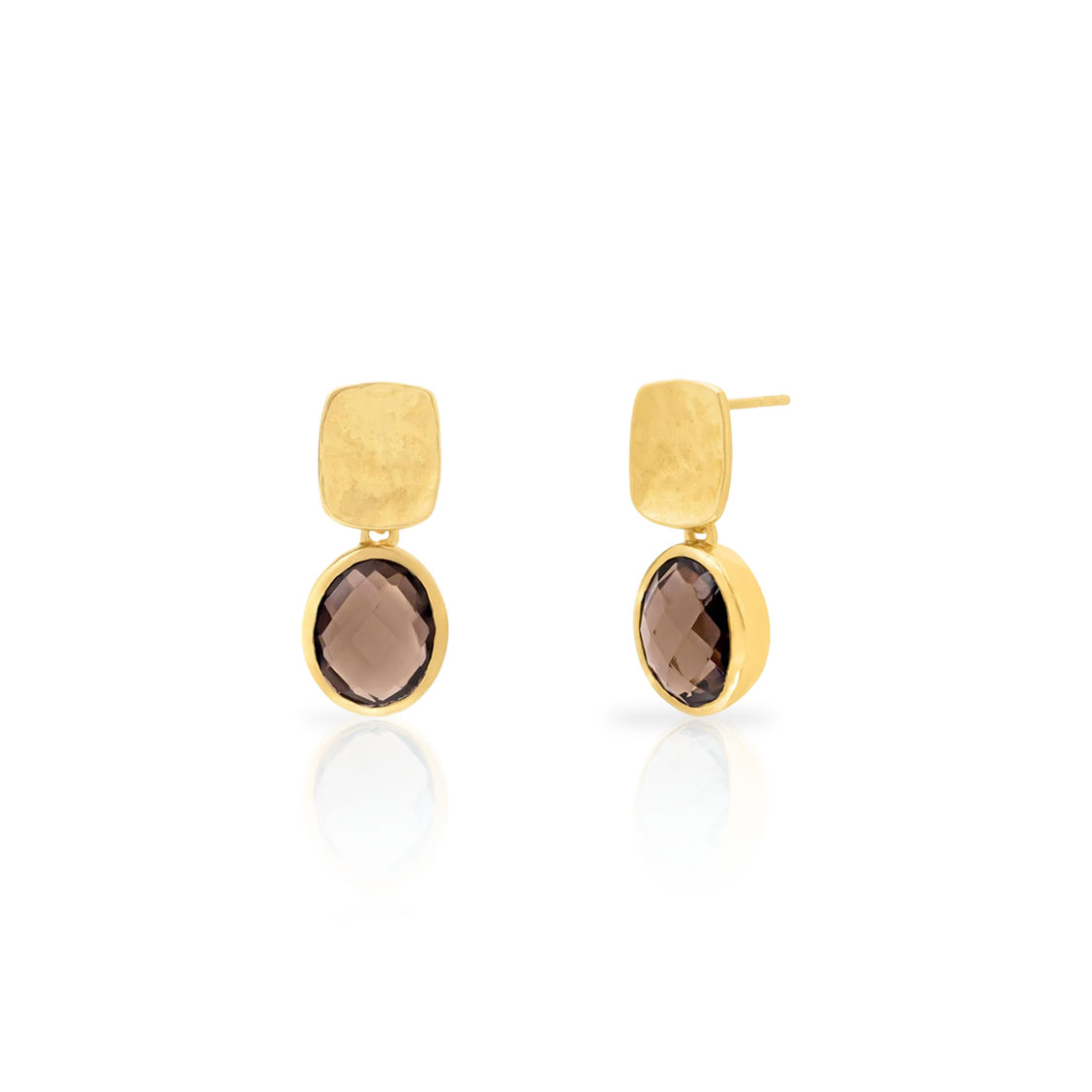 Zenia semi-precious sterling silver gold plated earrings