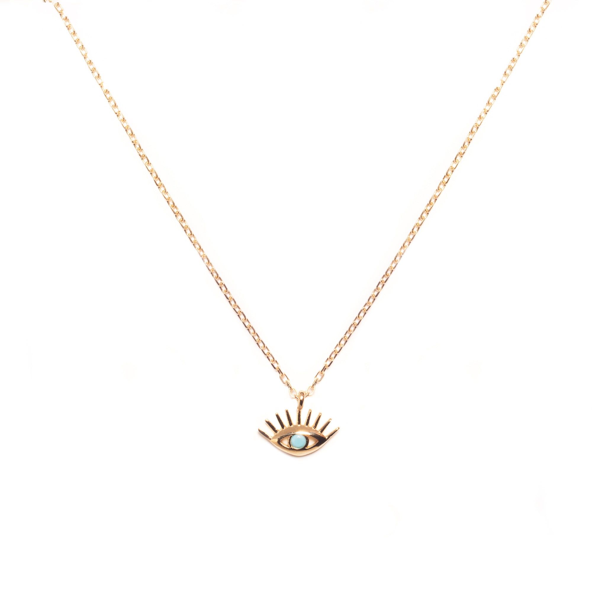 Sterling Silver Gold Plated Zolie Evil Eye Pendant - Jewellery | Mezi  | MEZI