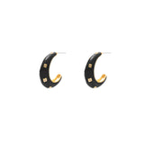 Agata enamel hoop earrings