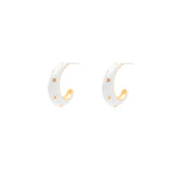 Agata enamel hoop earrings