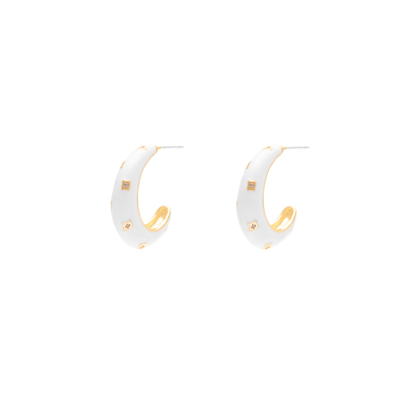 Agata enamel hoop earrings