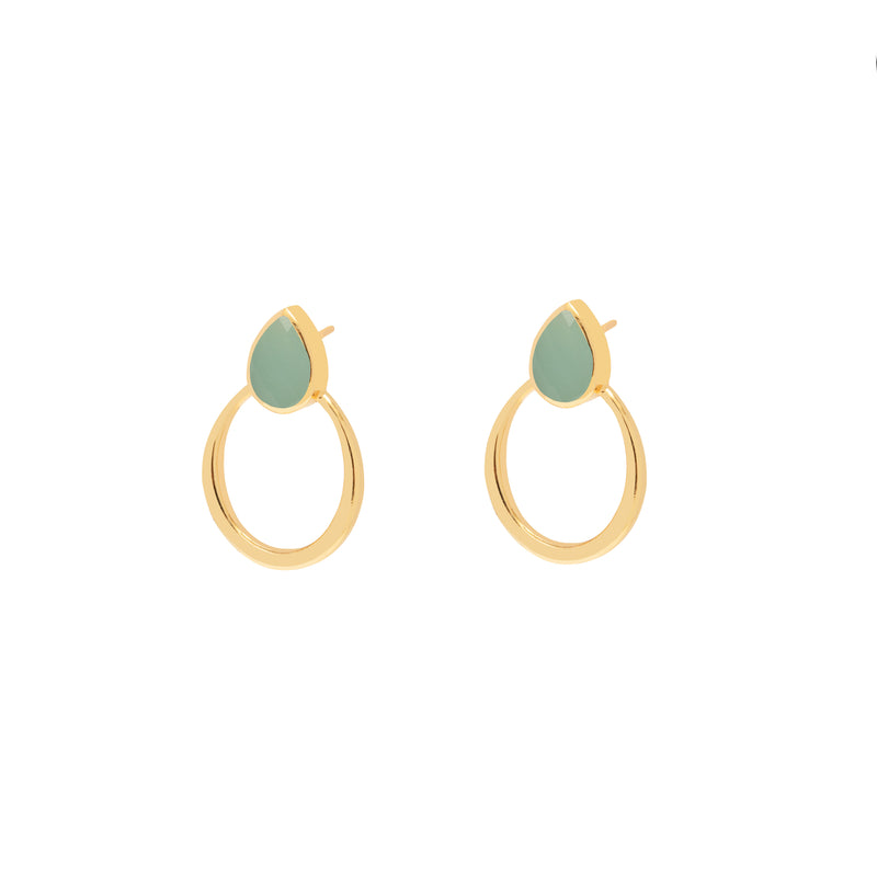 Alaina semi precious gold earrings