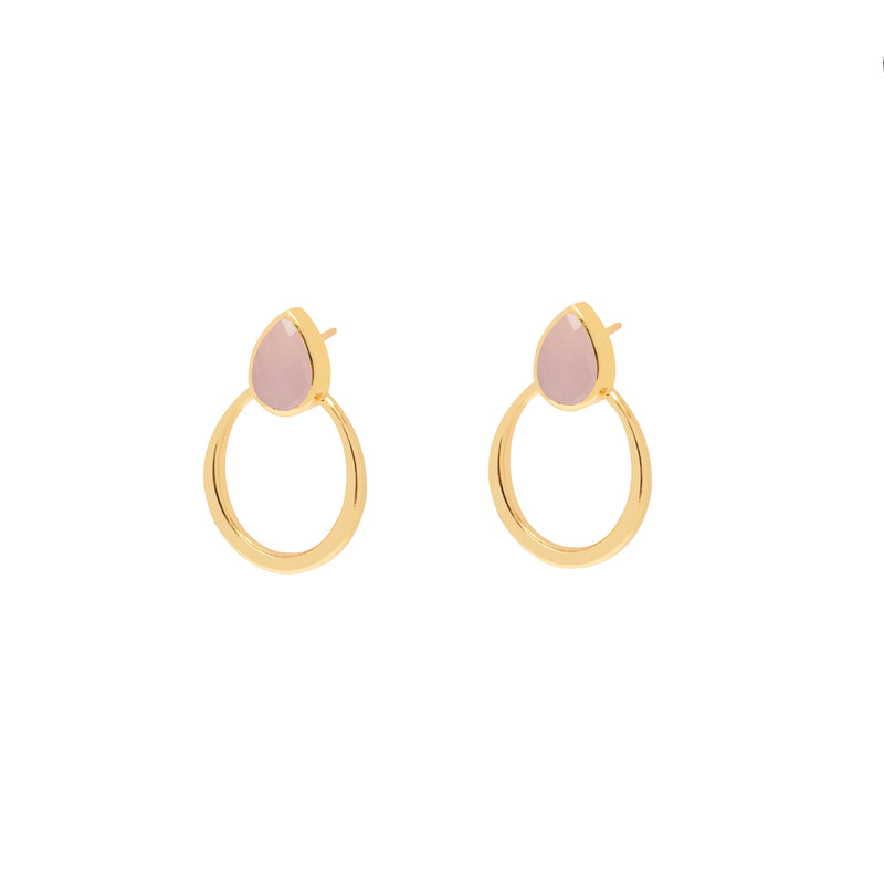 Alaina semi precious gold earrings