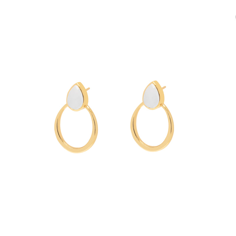 Alaina semi precious gold earrings