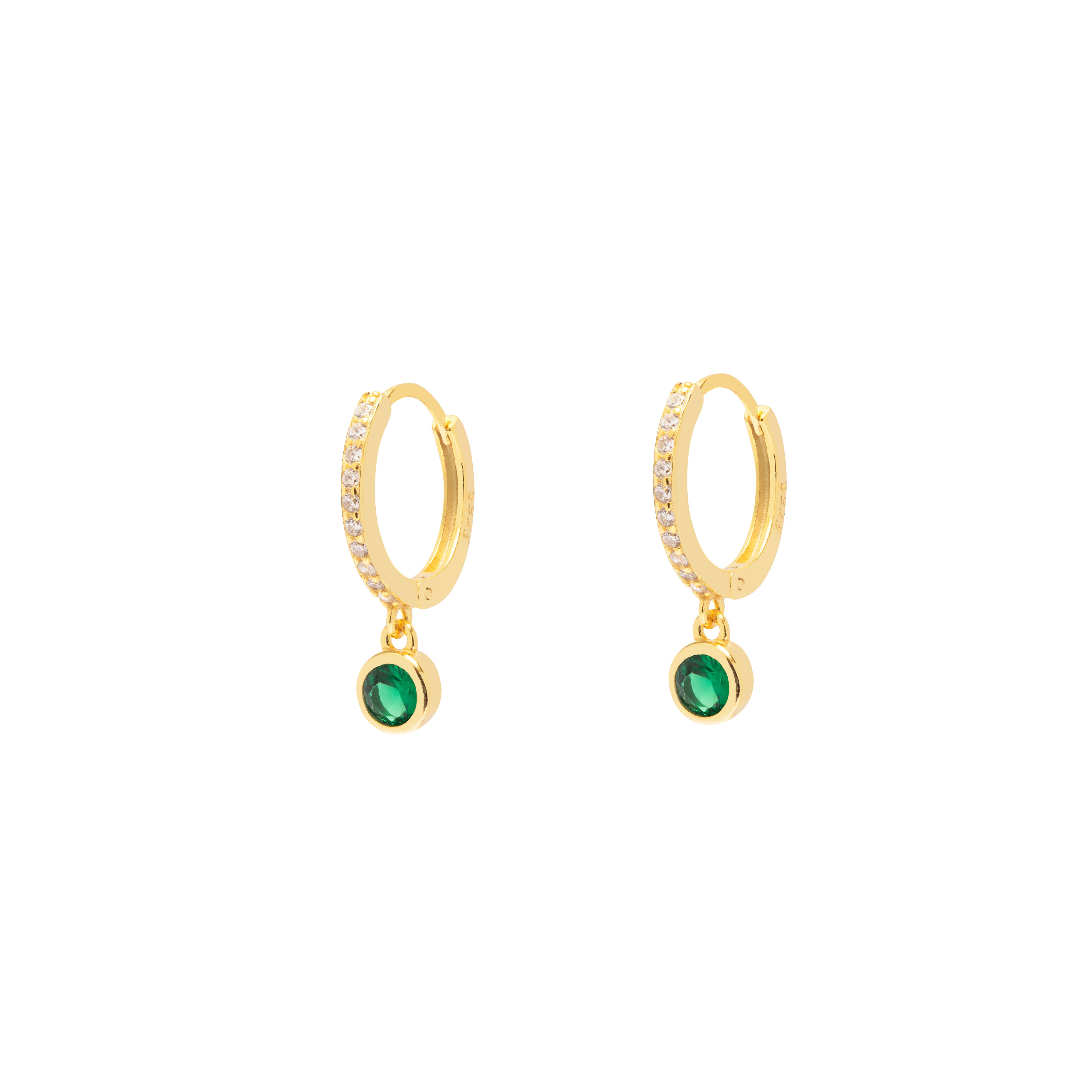Amora green crystal drop huggies | MEZI