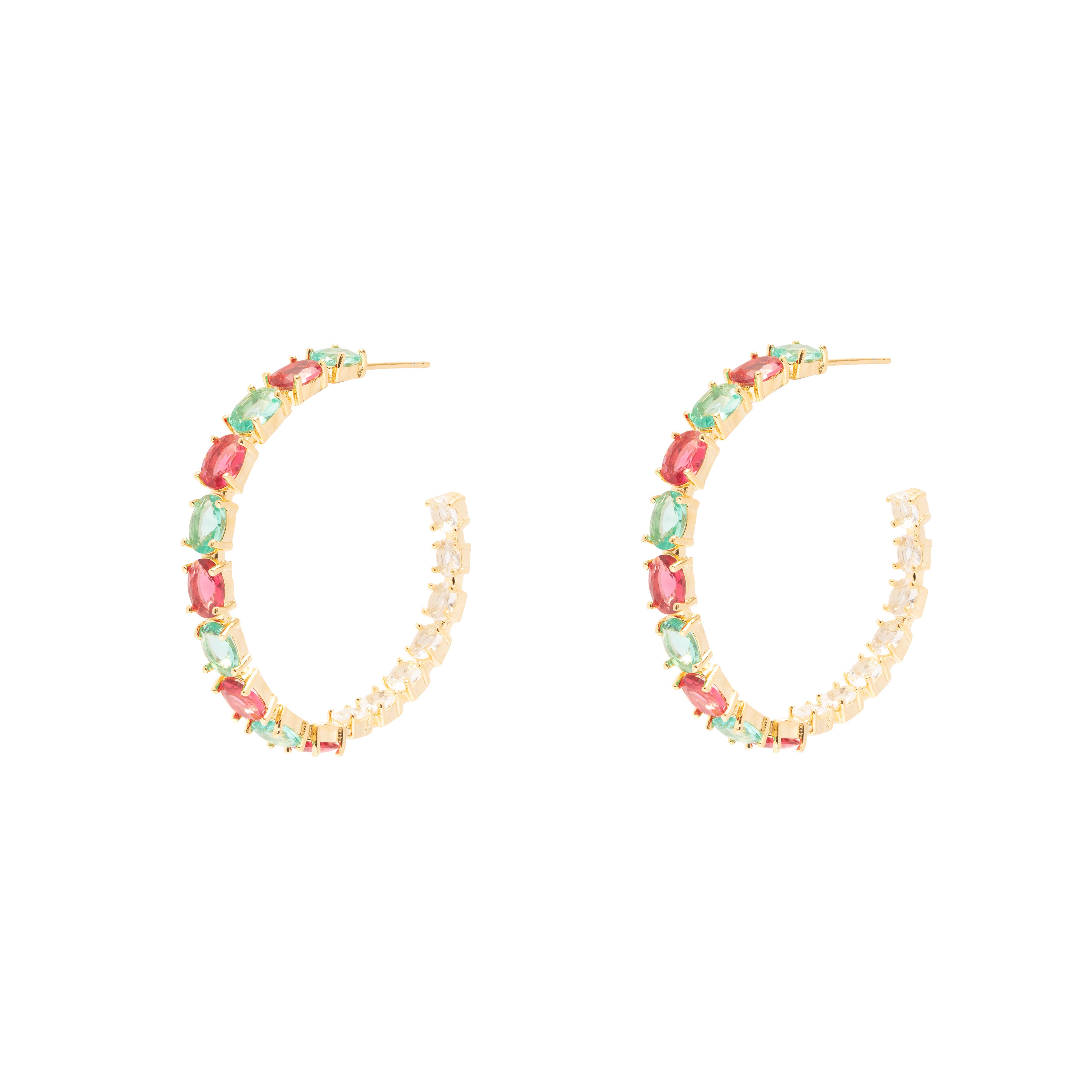 Araceli coloured crystal hoops | MEZI