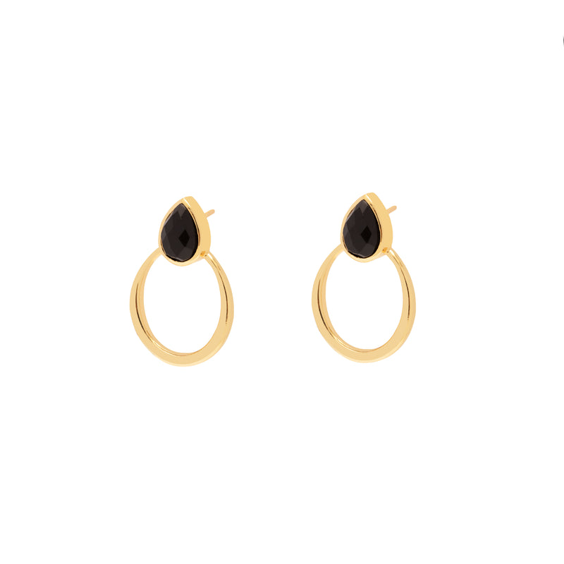 Alaina semi precious gold earrings