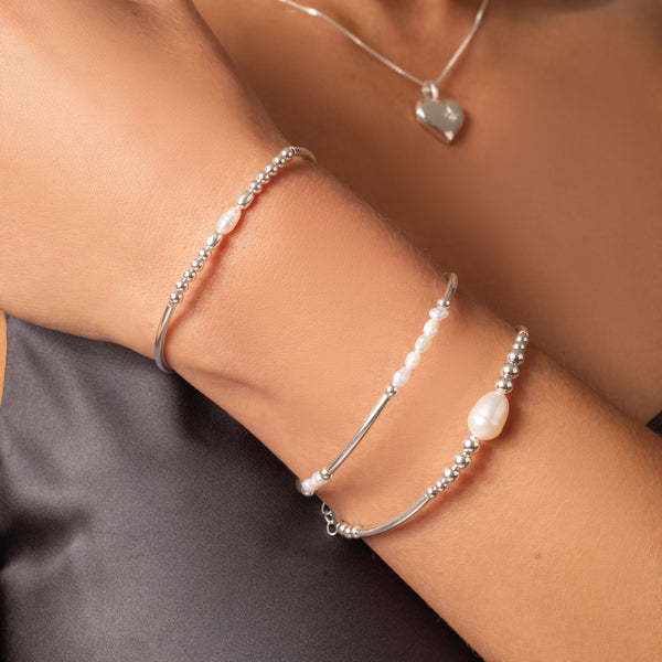 Kapri freshwater pearl & sterling silver bracelet