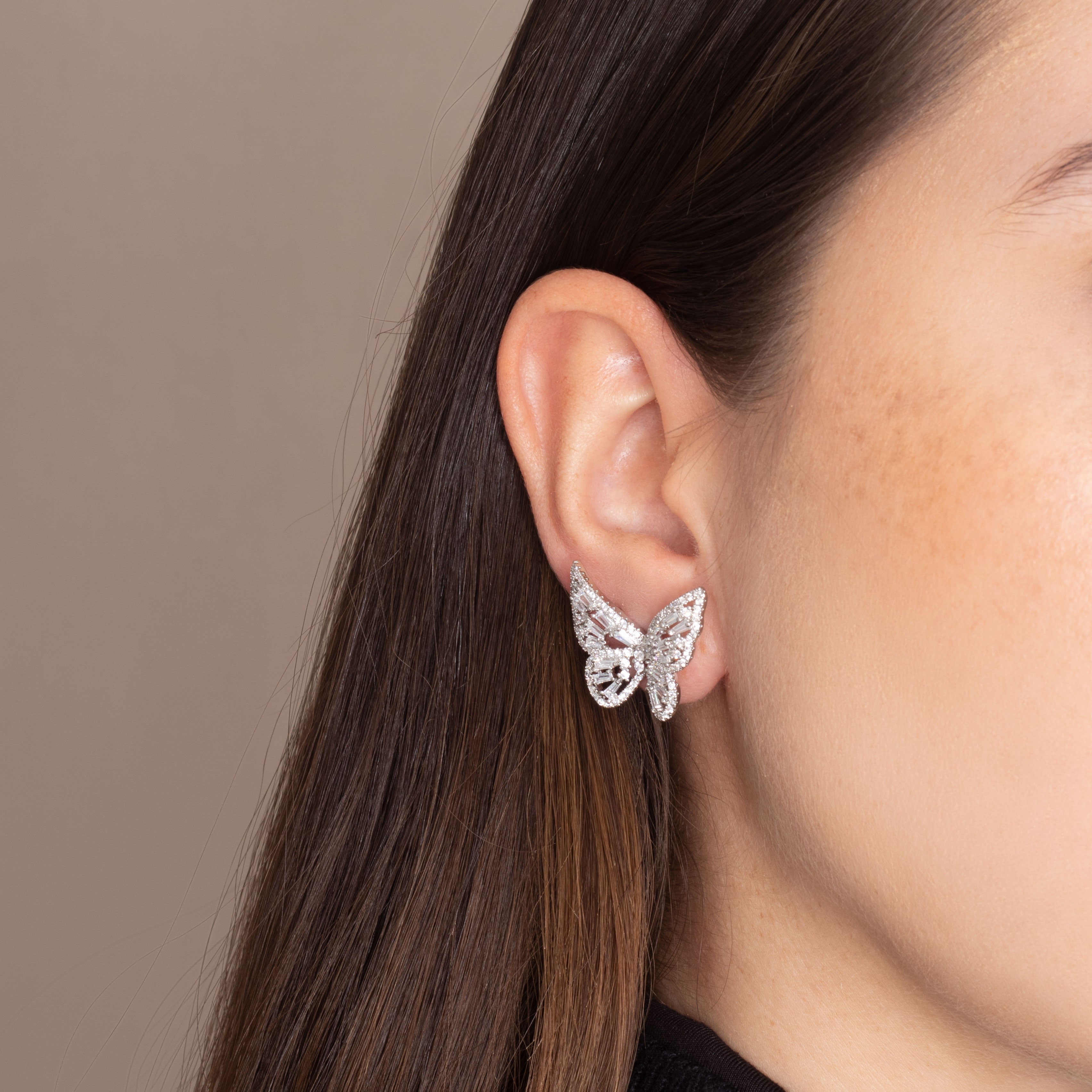 Butterfly filigree crystal studs | MEZI