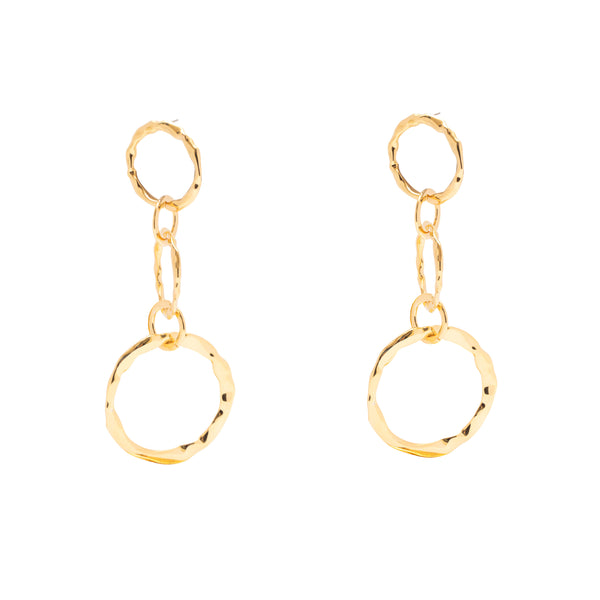 Cala triple textured gold loop earrings