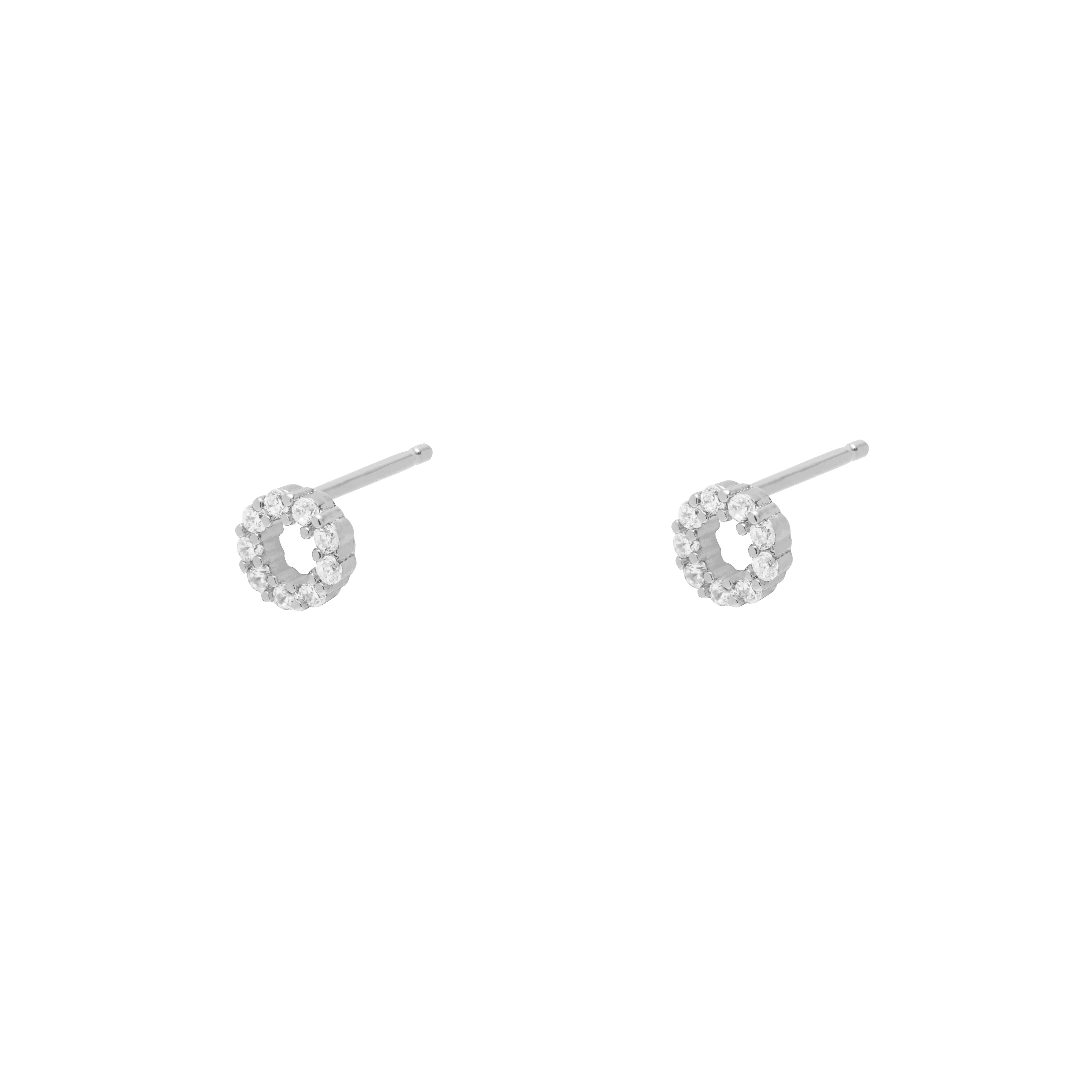 Circle hollow crystal studs | MEZI