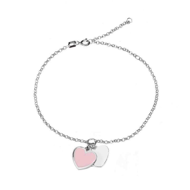Cupid heart enamel bracelet
