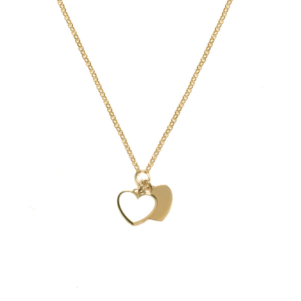 Cupid heart enamel necklace
