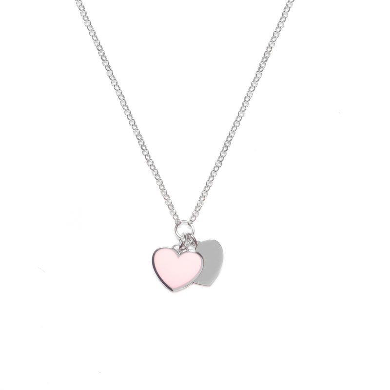 Cupid heart enamel necklace