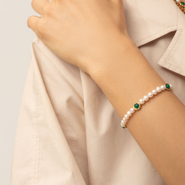 Esti fresh water pearl & semi-precious stone bracelet
