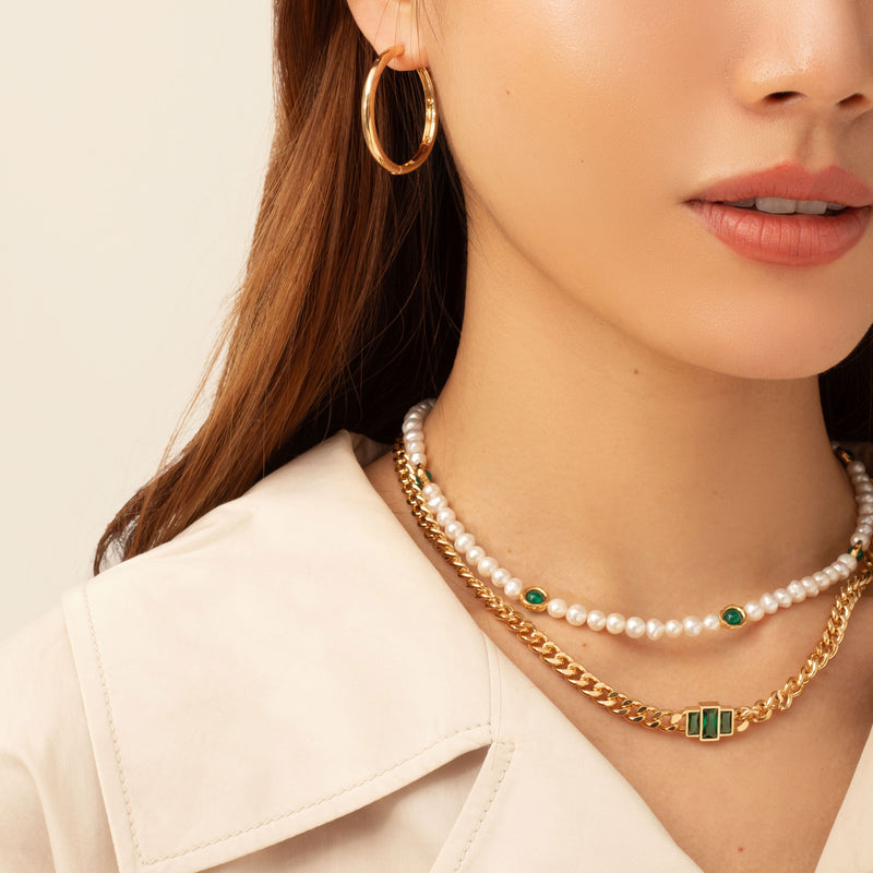 Esti fresh water pearl & semi-precious stone necklace