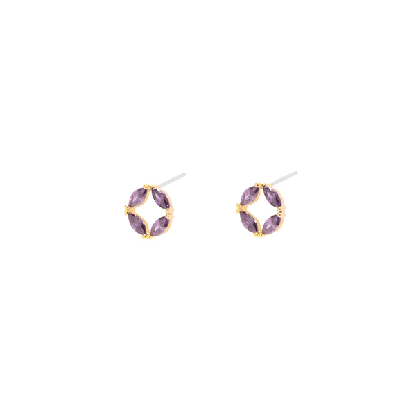 Evana hollow crystal stud