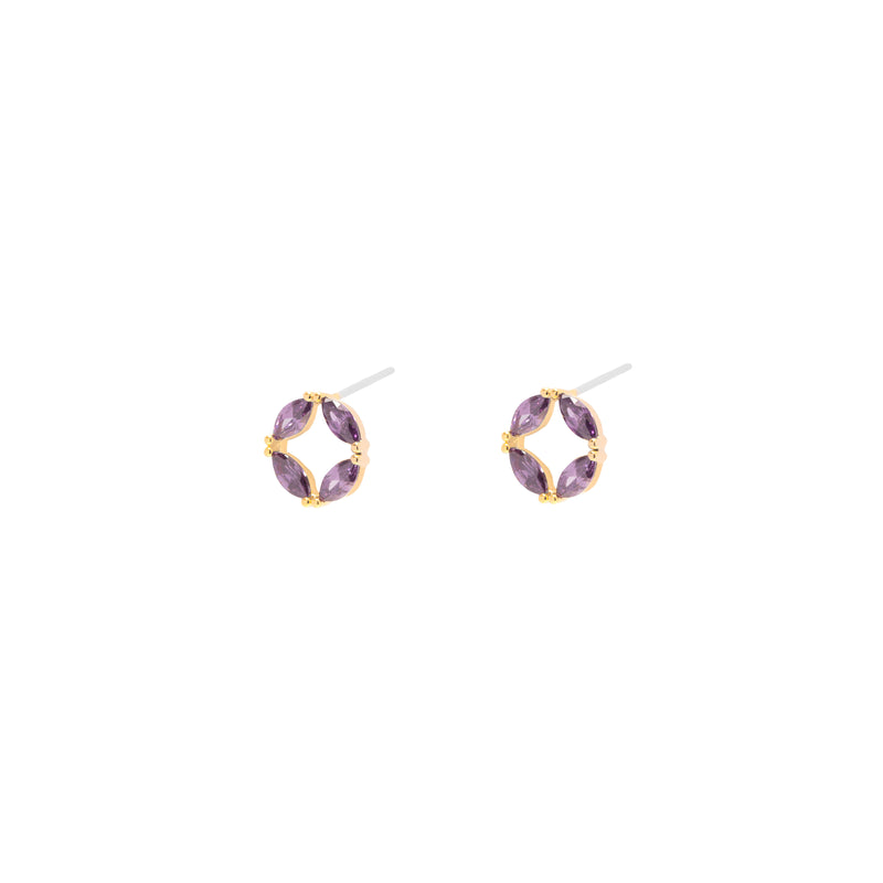 Evana hollow crystal stud