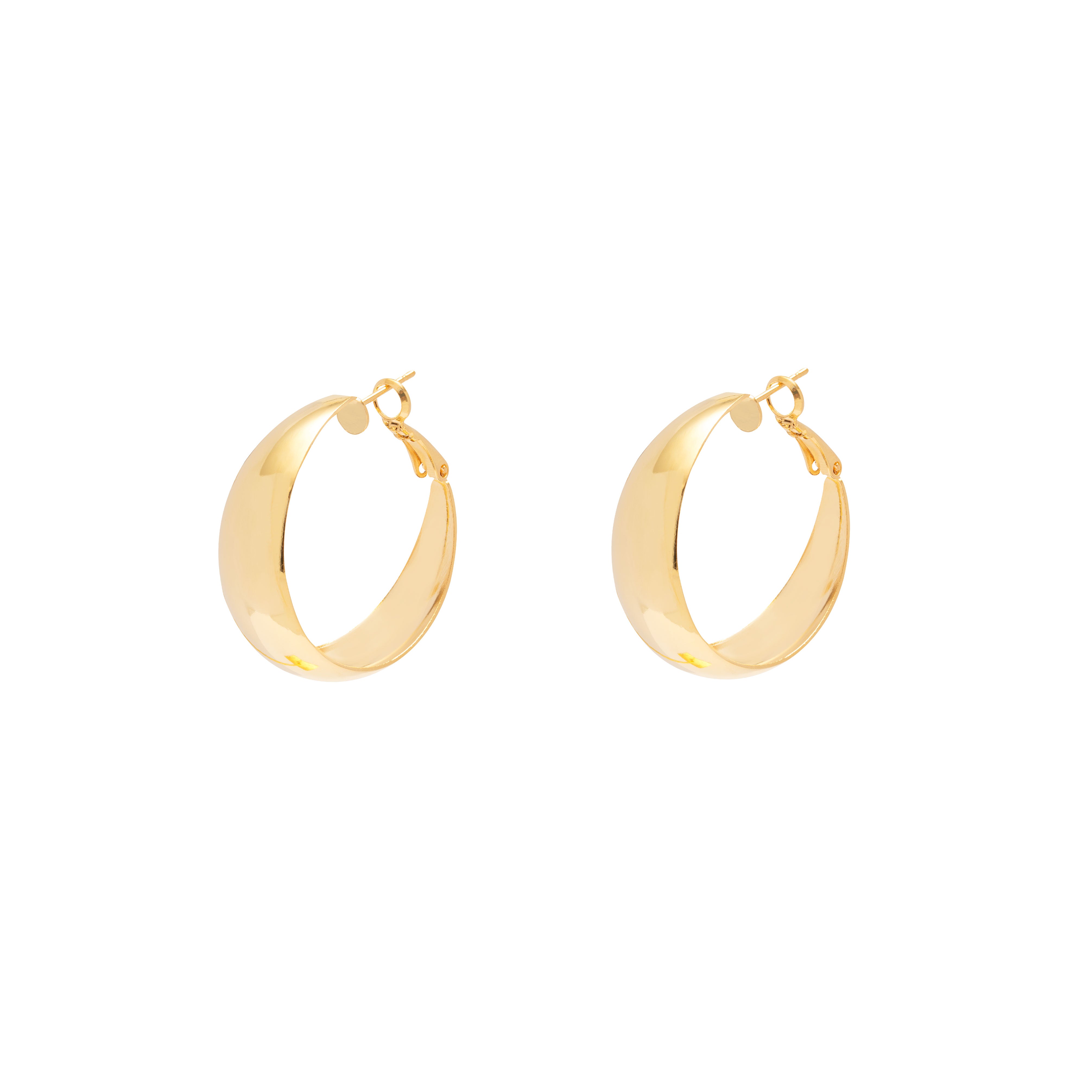 Plain fashion thick hoop earrings | MEZI