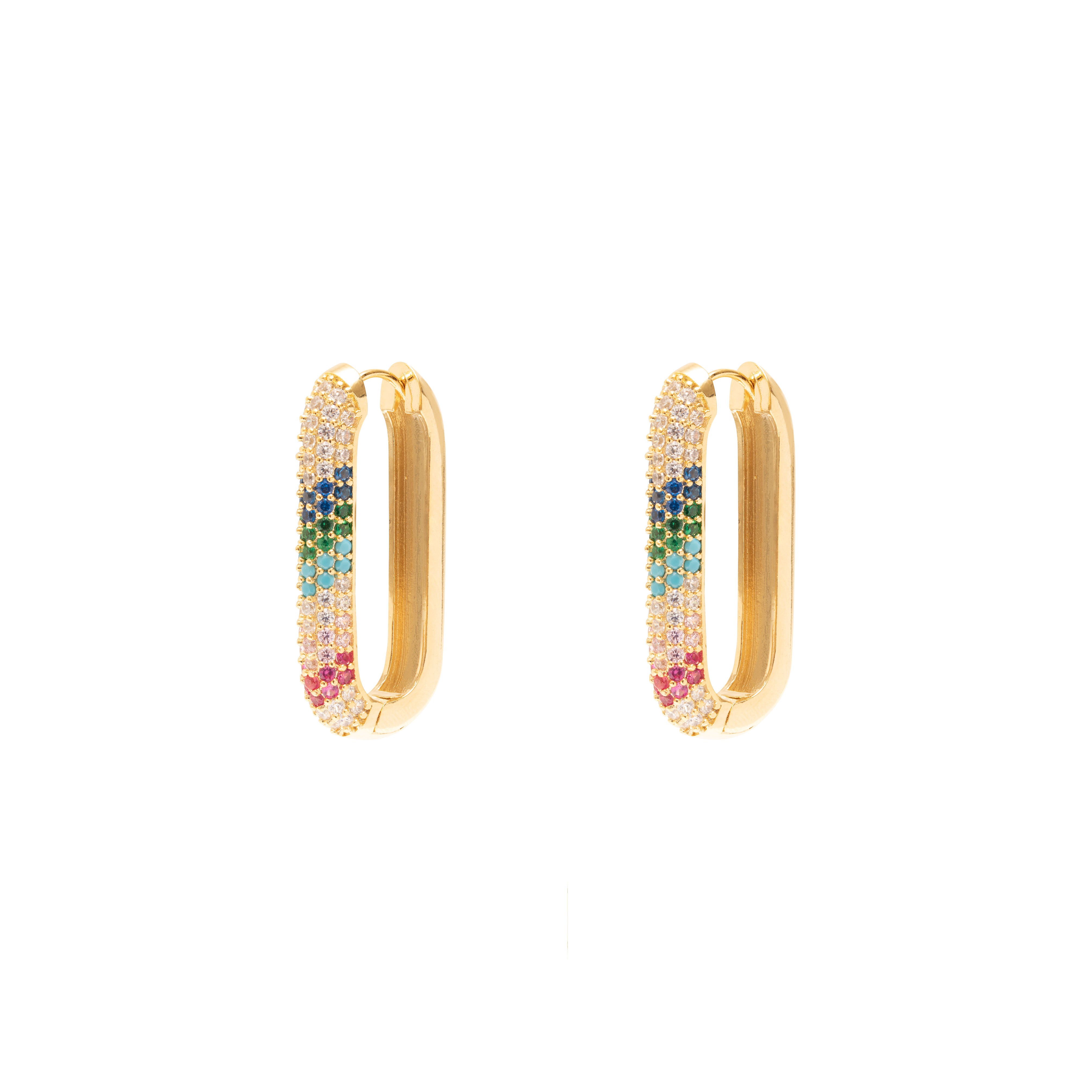 Feza multi coloured crystal hoops | MEZI