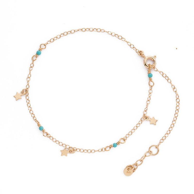Star & turquoise anklet