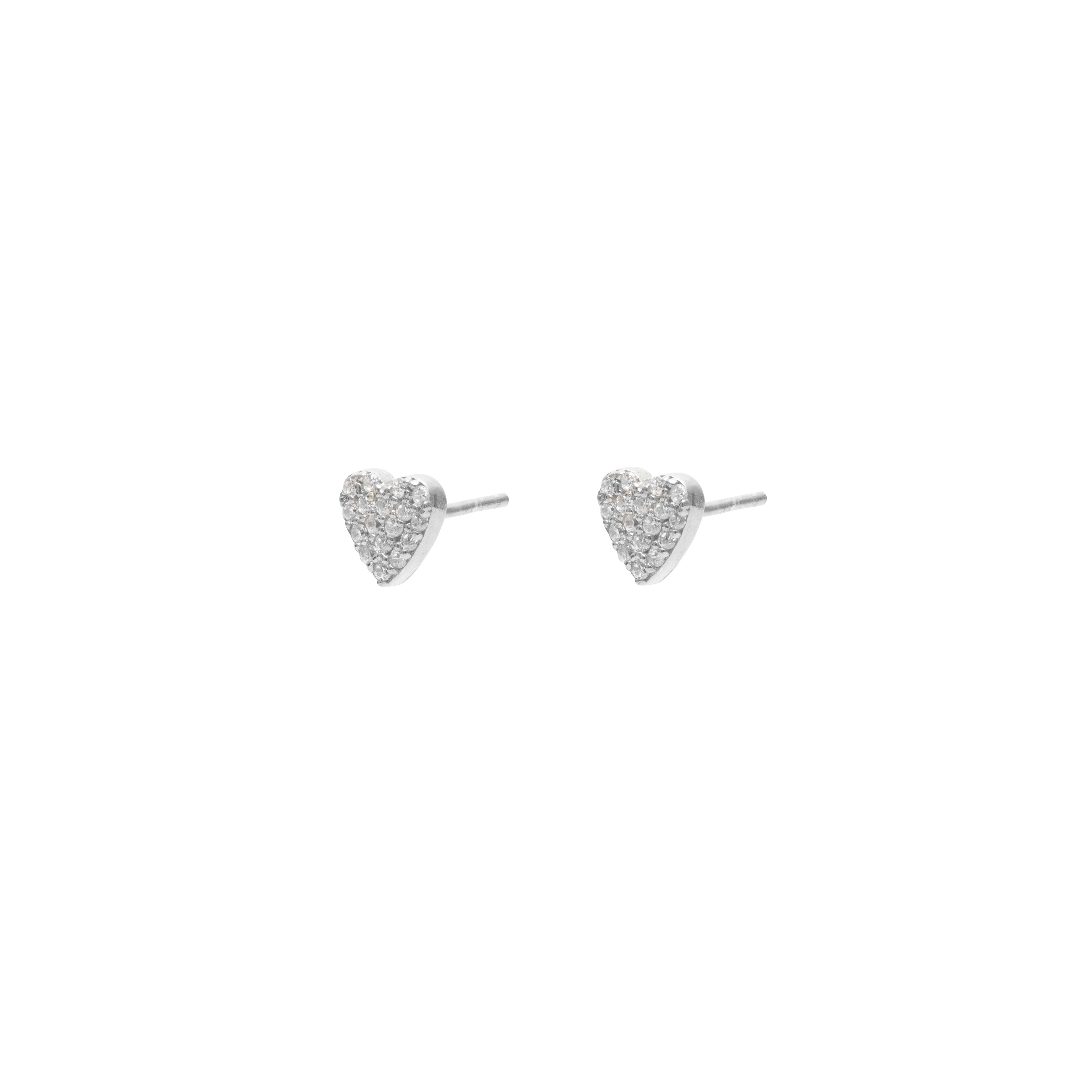 Pave heart studs | MEZI