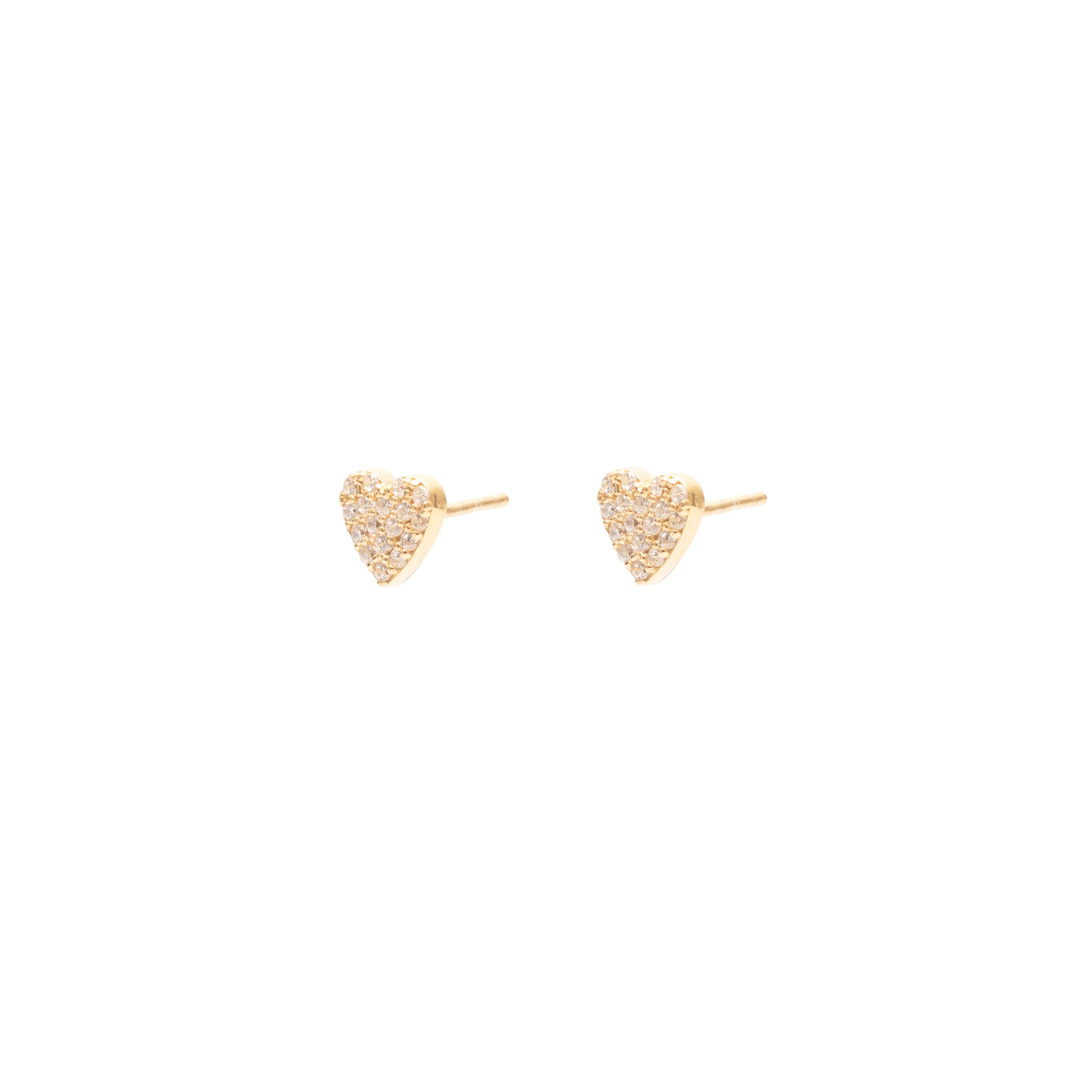 Pave heart studs | MEZI