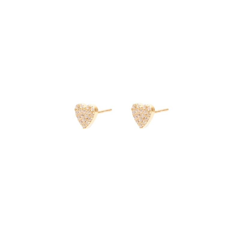 Pave heart studs