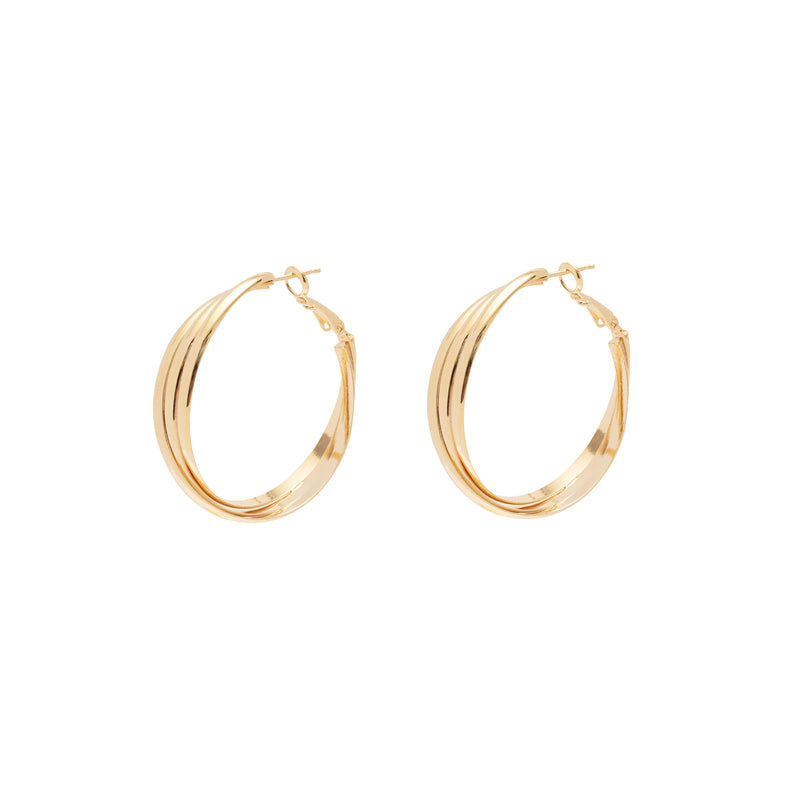 Three layer fashion hoop earrings