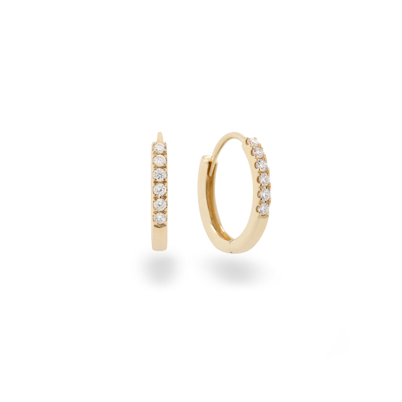 Lisbon 10k Gold Lab Diamond Huggies Sold individually (PRE-ORDER)