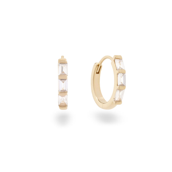 Rome 10k Gold Lab Diamond Huggies Sold individually (PRE-ORDER)