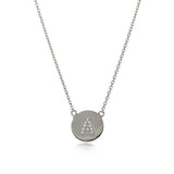 Initial gold disc necklace
