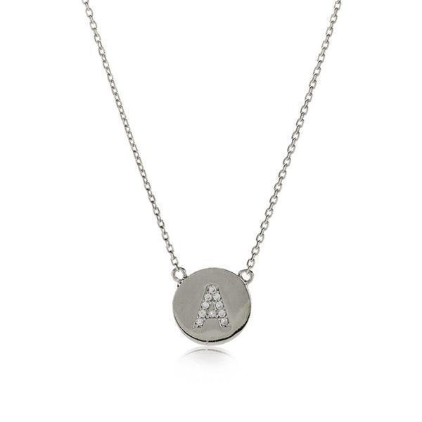Initial gold disc necklace