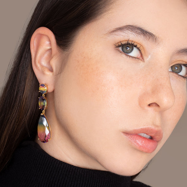 Cai tear drop crystal earrings