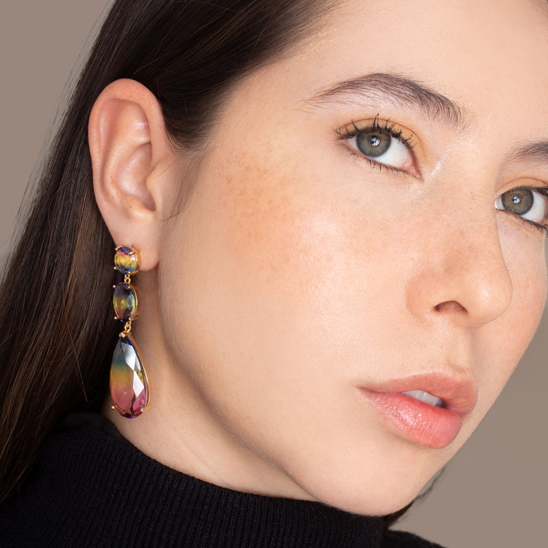 Cai tear drop crystal earrings