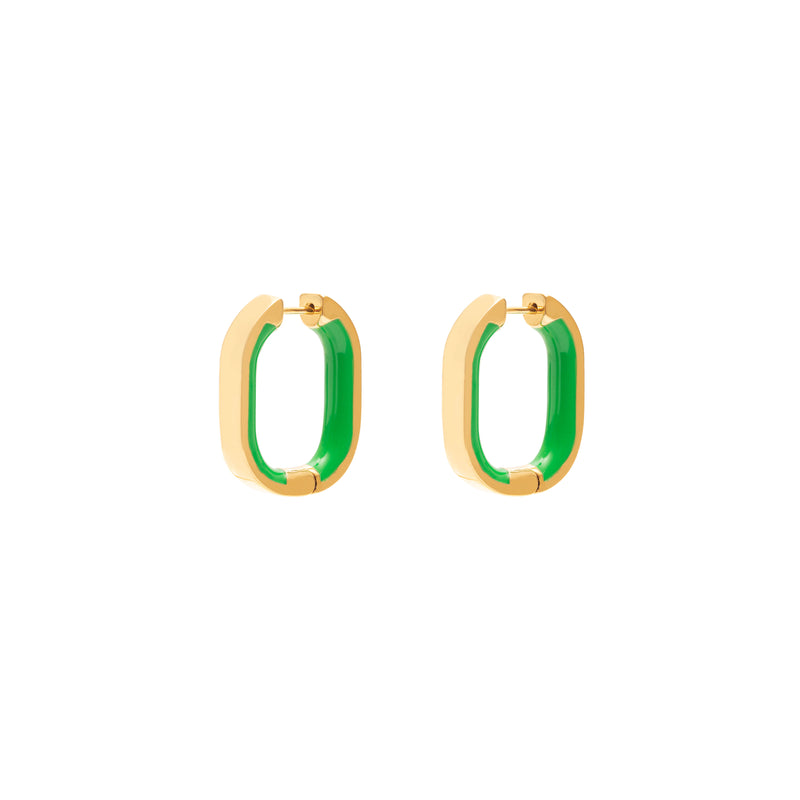 Juni enamel hoop earrings