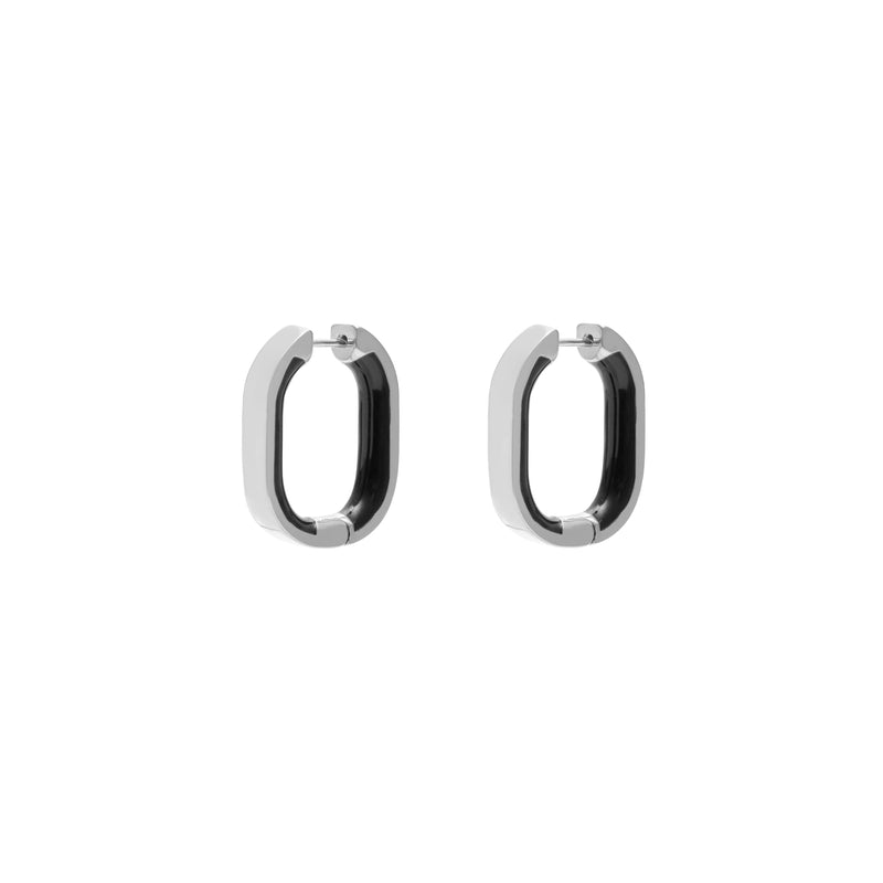 Juni enamel hoop earrings