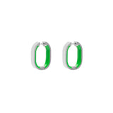 Juni enamel hoop earrings