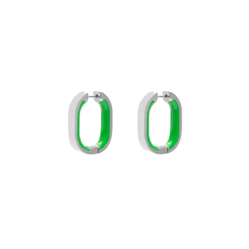 Juni enamel hoop earrings